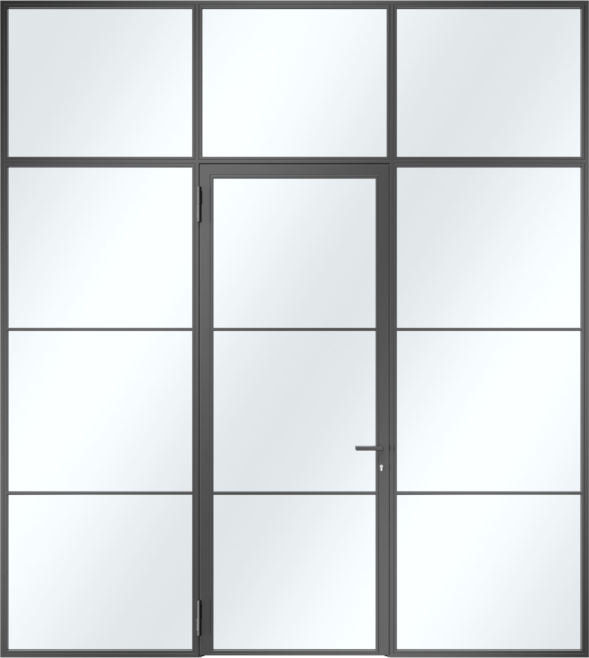 Zeichnung Hörmann Loft Türe Stahltüre mit Glas